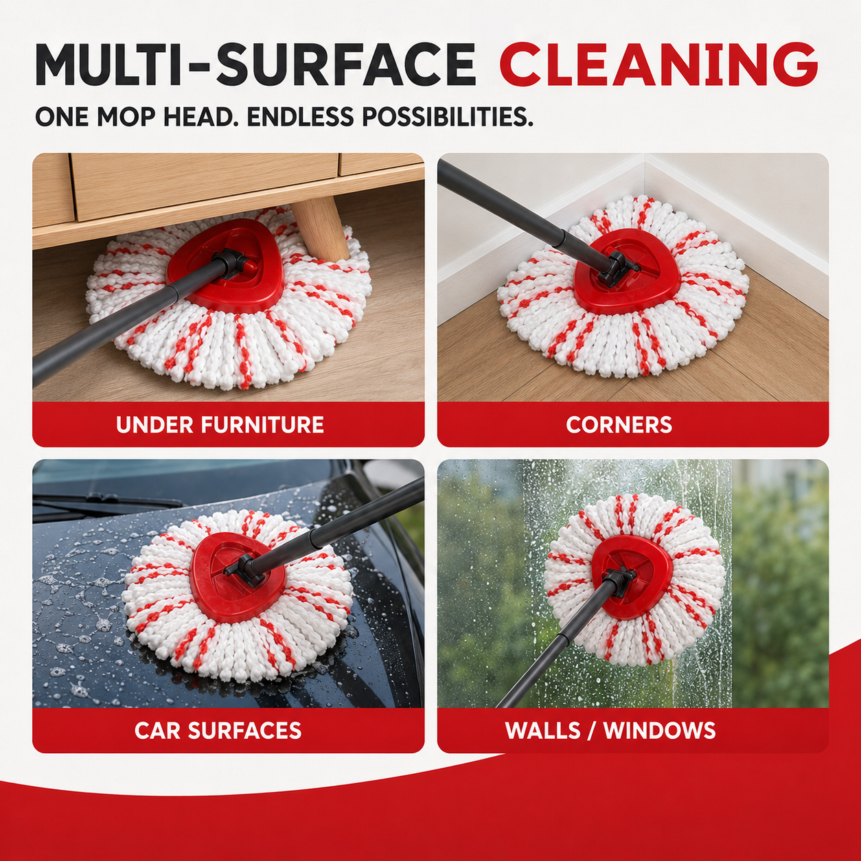 🔥 Limited-Time Sale Spin Mop Replacement Head ✨ Deep Clean, Super Absorbent & Reusable