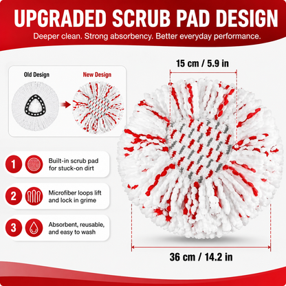 🔥 Limited-Time Sale Spin Mop Replacement Head ✨ Deep Clean, Super Absorbent & Reusable