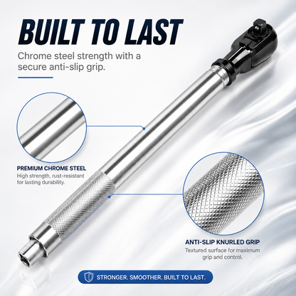 🔥 Limited Time Offer 1/2" Ratchet Extension Bar 🔧 Easily Reach Tight Spaces 🚚 Free Shipping