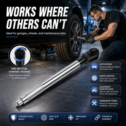 🔥 Limited Time Offer 1/2" Ratchet Extension Bar 🔧 Easily Reach Tight Spaces 🚚 Free Shipping
