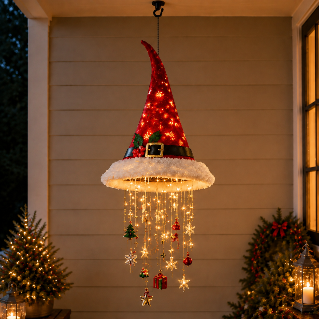 🎄 50% OFF ✨ Glowing Christmas Hanging Chandelier – Festive LED Holiday Décor