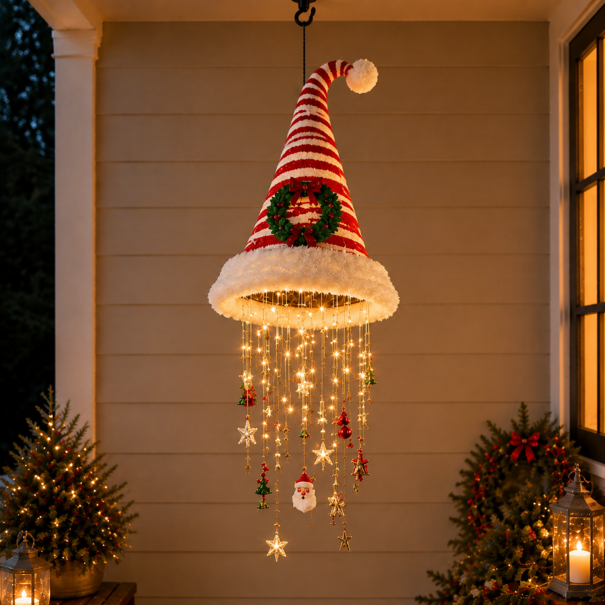 🎄 50% OFF ✨ Glowing Christmas Hanging Chandelier – Festive LED Holiday Décor