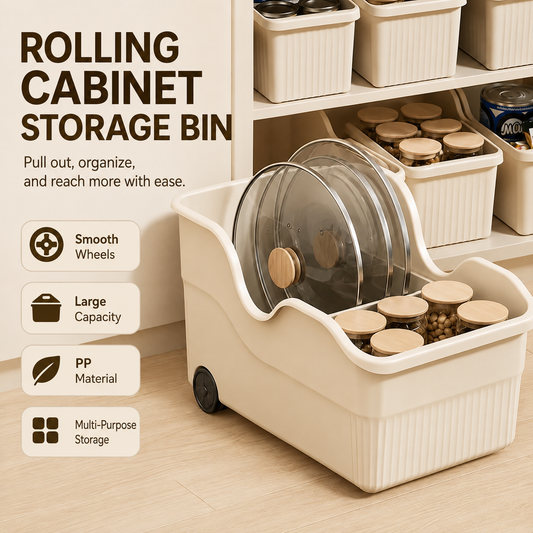 🔥 Limited-Time Sale Rolling Cabinet Storage Bin 🛒 Roll Out, Organize & Grab Easy