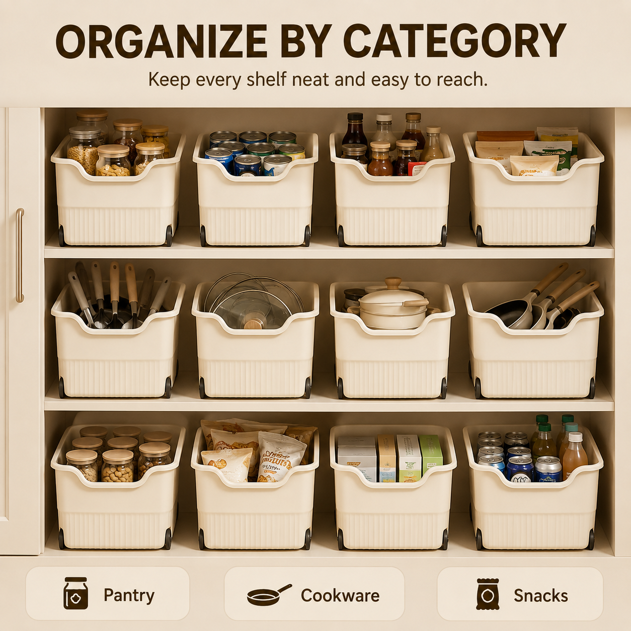 🔥 Limited-Time Sale Rolling Cabinet Storage Bin 🛒 Roll Out, Organize & Grab Easy
