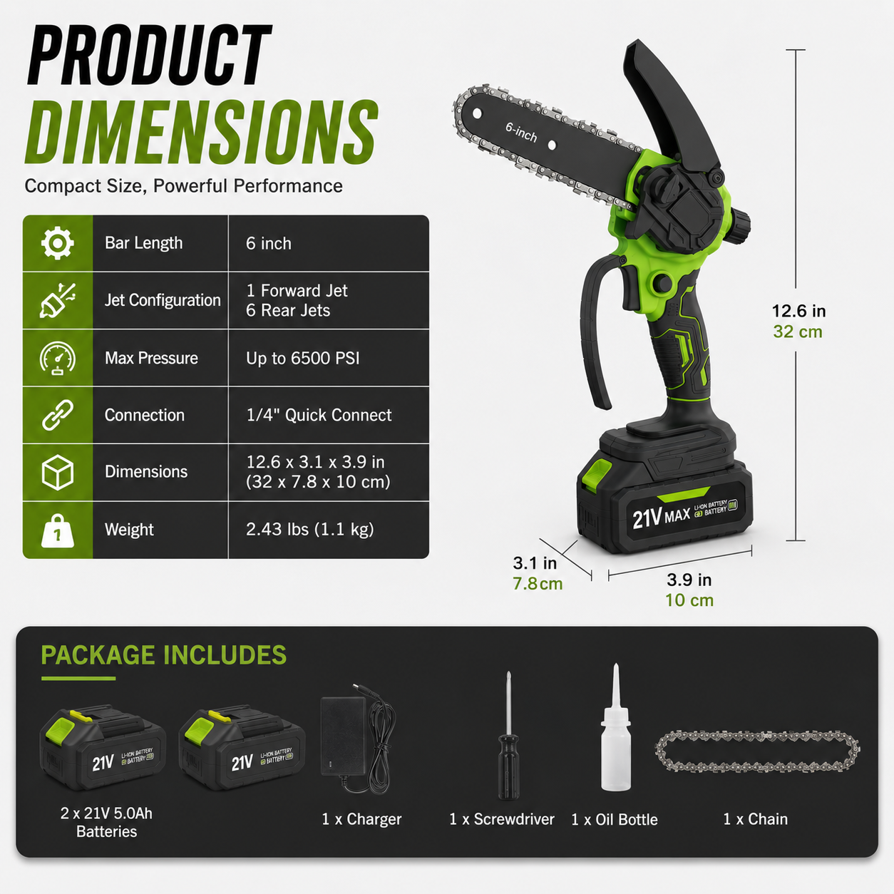 🔥 50% OFF 🌿 6-Inch Brushless Cordless Mini Chainsaw Kit