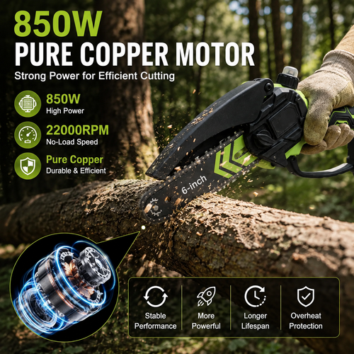 🔥 48% OFF 6-Inch Cordless Mini Chainsaw 🌿 Lightweight Power for Easy Cutting