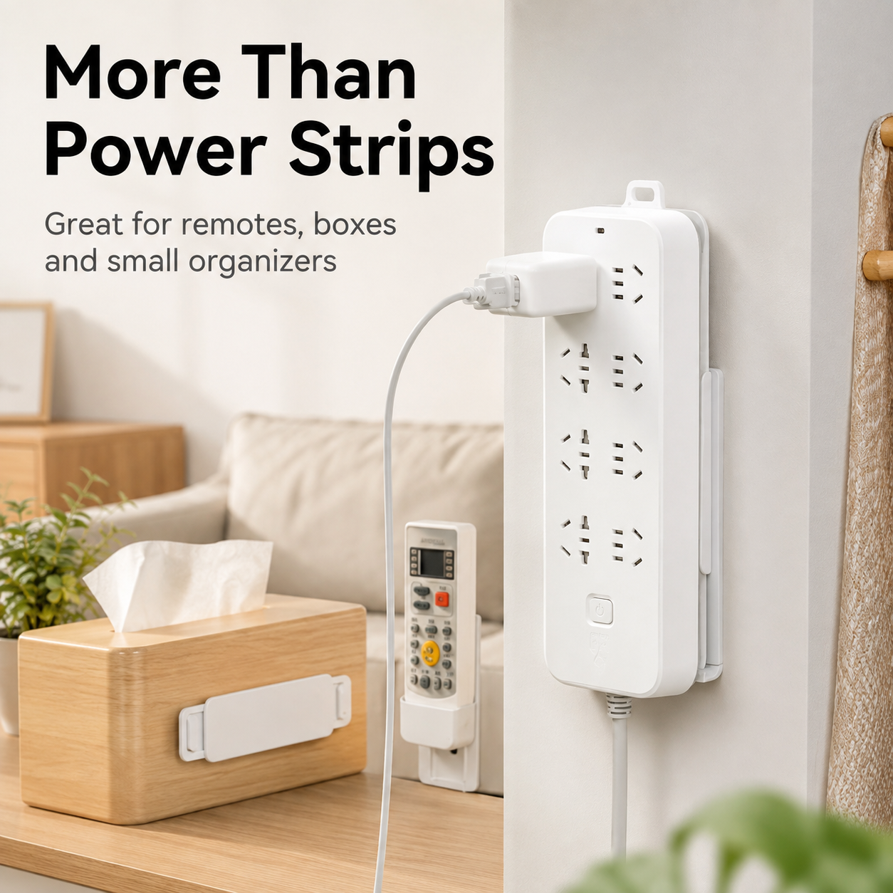 🔥 Today Only 50% OFF 10PCS No-Drill Socket Holders ✨ Peel, Stick & Organize