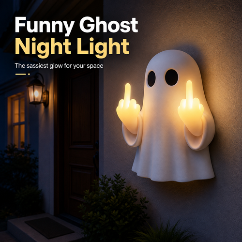 👻 Funny Ghost Middle Finger Night Light 😂 50% OFF Today Only!