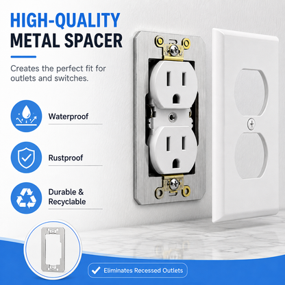 🔥 50% OFF 10-Pack Metal Wall Plate Spacers 🔌 Fix Recessed Outlets Fast