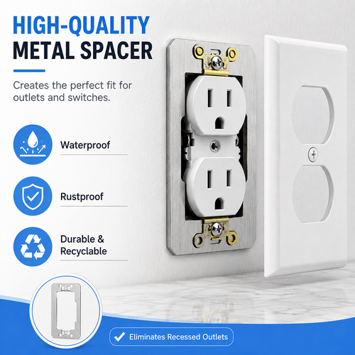 🔥 50% OFF 10-Pack Metal Wall Plate Spacers 🔌 Fix Recessed Outlets Fast