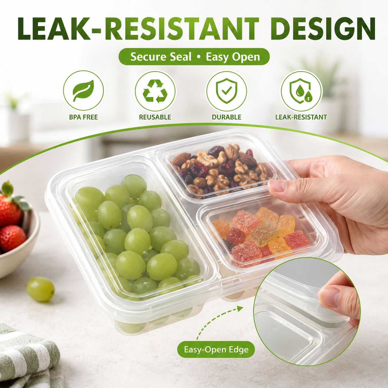🔥 50% OFF Reusable Snack Containers 🥨 Stack, Store & Grab with Ease