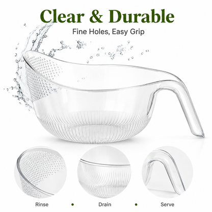 🍚 50% OFF Aesthetic Multifunctional Rice Strainer ✨ Rinse, Drain & Pour with Ease