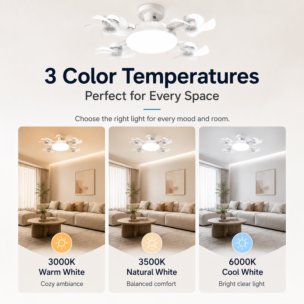 🔥 48% OFF New E27 Socket Ceiling Fan Light - 2-in-1 Silent LED Fan with Remote Control