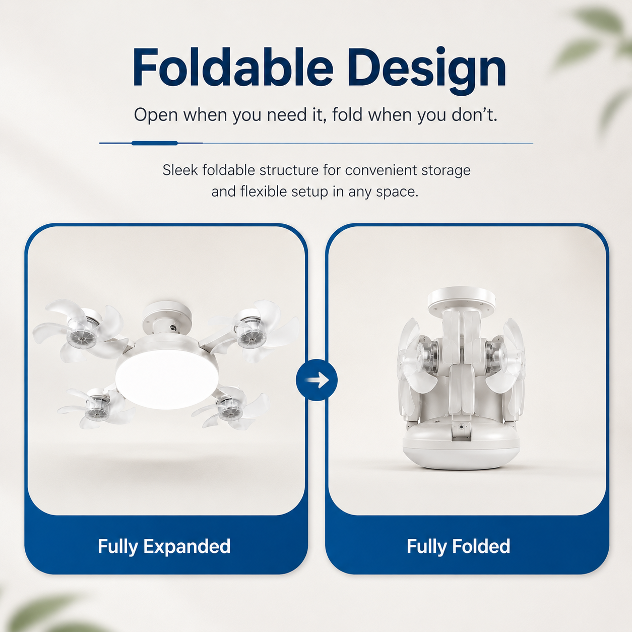 🔥 48% OFF New E27 Socket Ceiling Fan Light - 2-in-1 Silent LED Fan with Remote Control