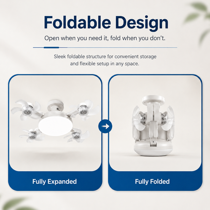 🔥 48% OFF New E27 Socket Ceiling Fan Light - 2-in-1 Silent LED Fan with Remote Control
