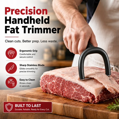🔥 50% OFF Handheld Meat Fat Trimmer 🥩 Stainless Steel BBQ Prep Tool
