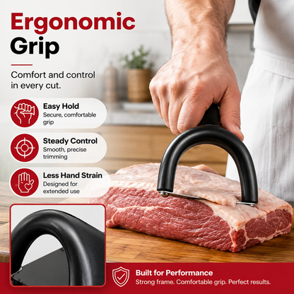 🔥 50% OFF Handheld Meat Fat Trimmer 🥩 Stainless Steel BBQ Prep Tool