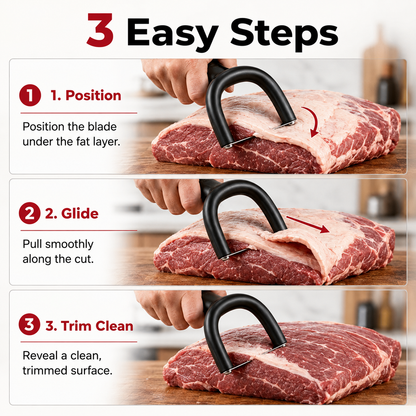 🔥 50% OFF Handheld Meat Fat Trimmer 🥩 Stainless Steel BBQ Prep Tool