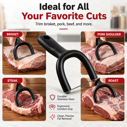 🔥 50% OFF Handheld Meat Fat Trimmer 🥩 Stainless Steel BBQ Prep Tool