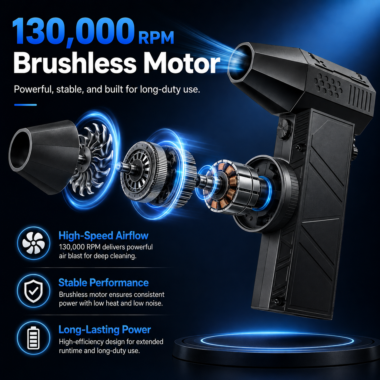 🔥 50% OFF Cordless Electric Air Duster 💨 Powerful 130,000 RPM Turbo Blower for PC, Car & Home Cleaning