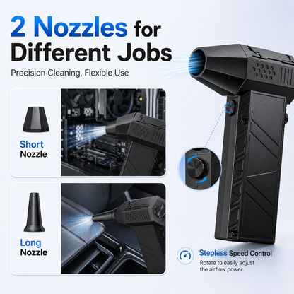 🔥 50% OFF Cordless Electric Air Duster 💨 Powerful 130,000 RPM Turbo Blower for PC, Car & Home Cleaning