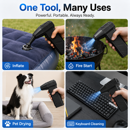 🔥 50% OFF Cordless Electric Air Duster 💨 Powerful 130,000 RPM Turbo Blower for PC, Car & Home Cleaning