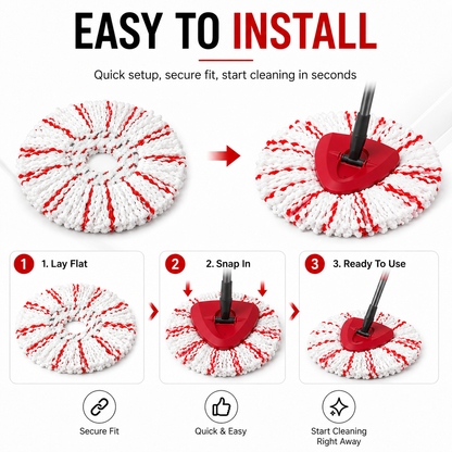 🔥 49% OFF Microfiber Spin Mop Replacement Heads ✨ Refresh Your Mop & Make Floor Cleaning Easier