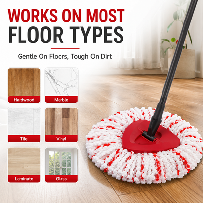 🔥 49% OFF Microfiber Spin Mop Replacement Heads ✨ Refresh Your Mop & Make Floor Cleaning Easier