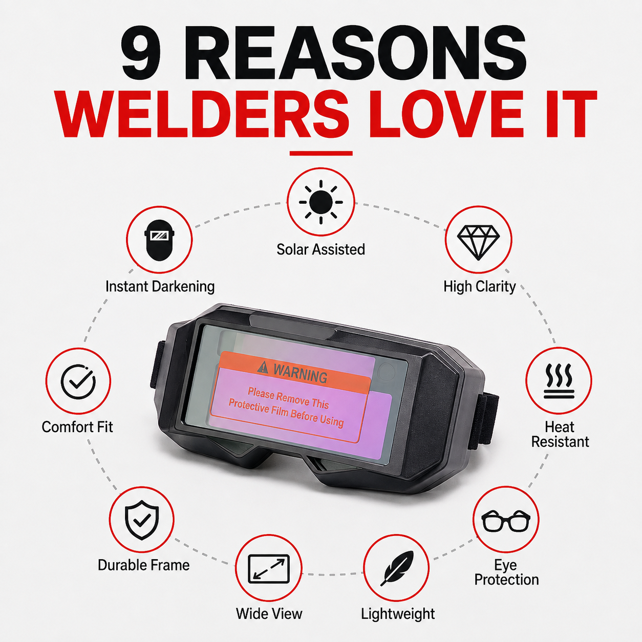 🔥 50% OFF Auto Darkening Welding Glasses ✨ Smart Eye Protection With True Color Vision & Instant Lens Response