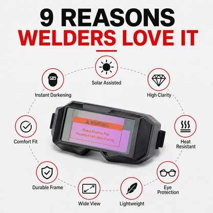 🔥 50% OFF Auto Darkening Welding Glasses ✨ Smart Eye Protection With True Color Vision & Instant Lens Response
