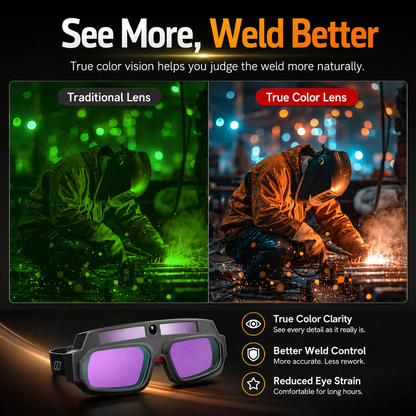 🔥 50% OFF Auto Darkening Welding Glasses ✨ Smart Eye Protection With True Color Vision & Instant Lens Response