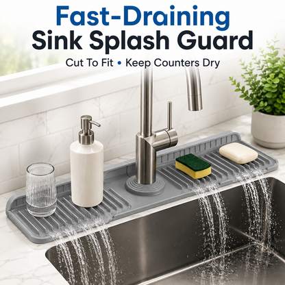 💦 50% OFF 24 Inch Adjustable Silicone Sink Splash Guard ✨ Fast-Draining & Cut-to-Fit Design