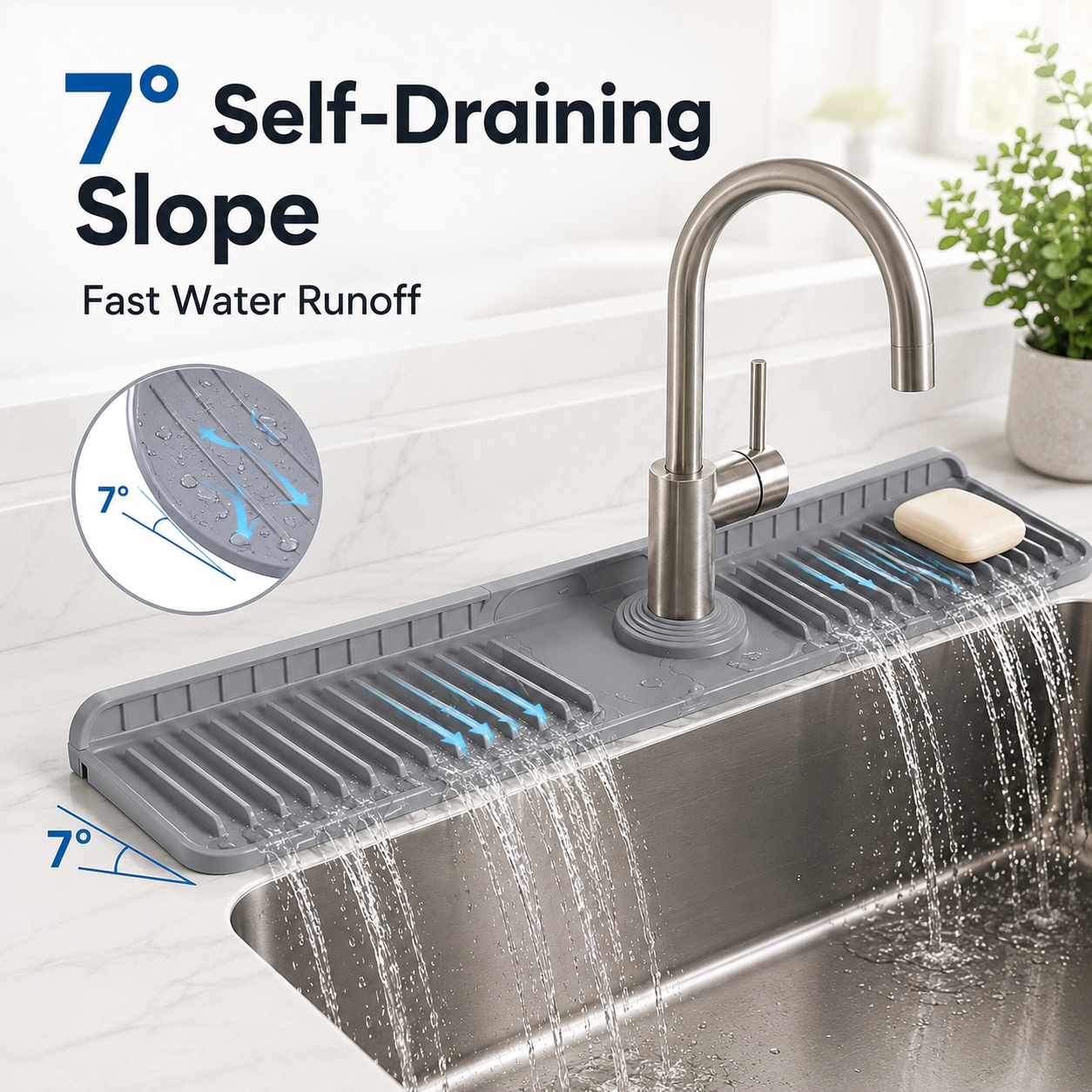 💦 50% OFF 24 Inch Adjustable Silicone Sink Splash Guard ✨ Fast-Draining & Cut-to-Fit Design