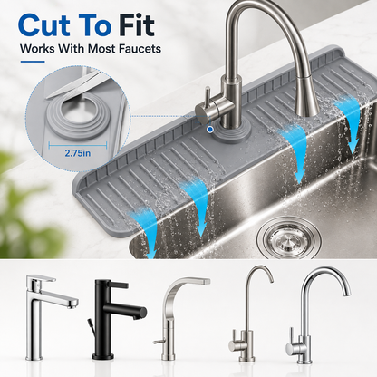 💦 50% OFF 24 Inch Adjustable Silicone Sink Splash Guard ✨ Fast-Draining & Cut-to-Fit Design