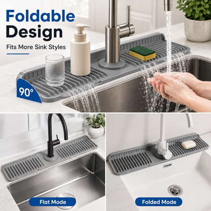 💦 50% OFF 24 Inch Adjustable Silicone Sink Splash Guard ✨ Fast-Draining & Cut-to-Fit Design