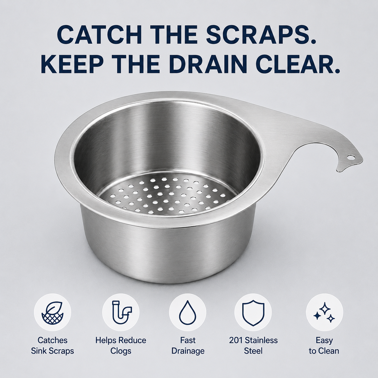 🧺 SAVE 46% Hanging Sink Drain Basket 💧 Catch Scraps & Drain Water Fast