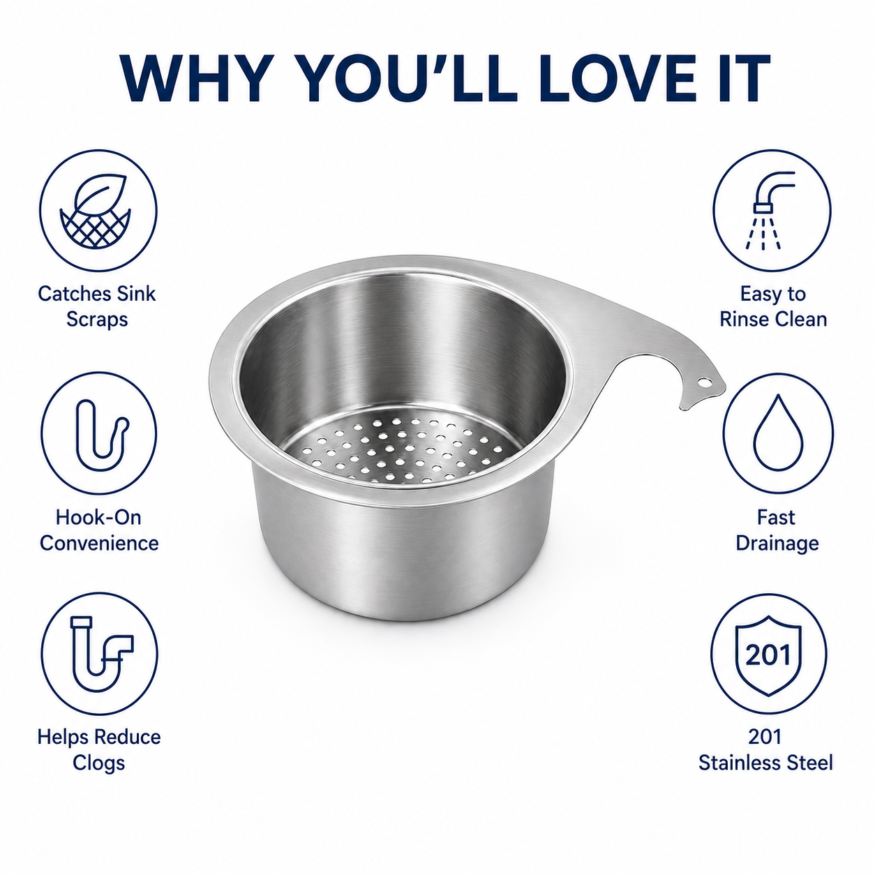 🧺 SAVE 46% Hanging Sink Drain Basket 💧 Catch Scraps & Drain Water Fast