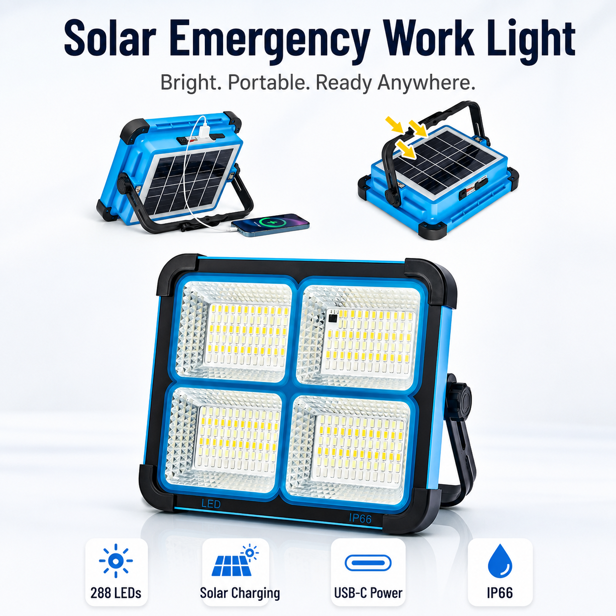 ☀️ 50% OFF Solar Emergency Work Light 🔦 Bright, Portable & Ready Anywhere
