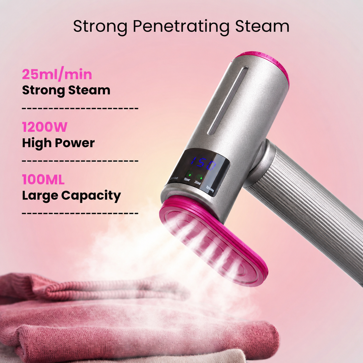 🔥 50% OFF Portable Clothes Steamer 👔 Wrinkles Gone in Just 5 Seconds