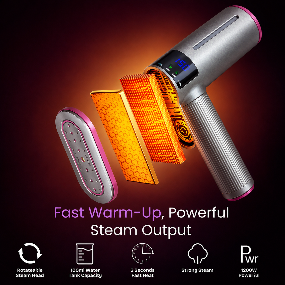 🔥 50% OFF Portable Clothes Steamer 👔 Wrinkles Gone in Just 5 Seconds