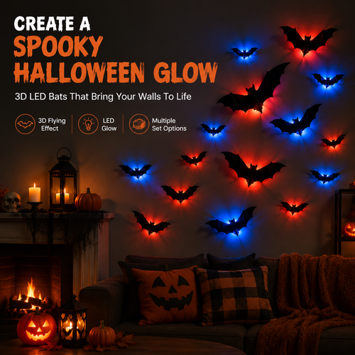 🦇 BatGlow™ 3D LED Bat Wall Decor