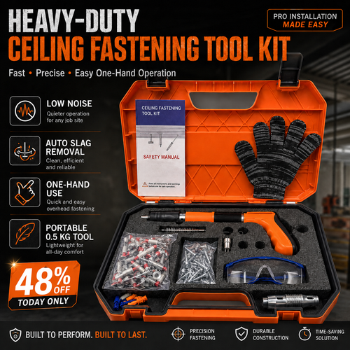 🔥 48% OFF Heavy-Duty Ceiling Fastening Tool ⚡ Fast, Precise & Easy One-Hand Operation