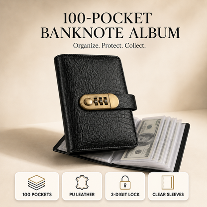 💵 49% OFF Currency Collection Binder 🔒 Secure Storage for 100 Banknotes
