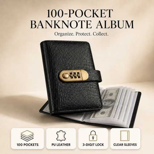 💵 49% OFF Currency Collection Binder 🔒 Secure Storage for 100 Banknotes