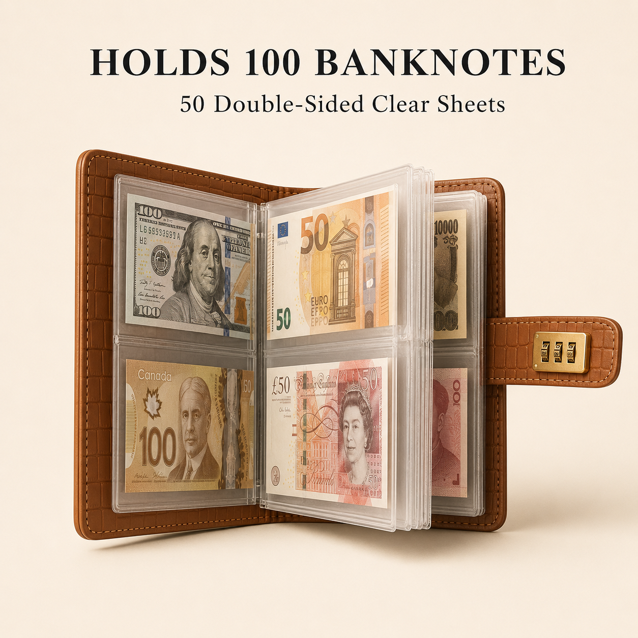 💵 49% OFF Currency Collection Binder 🔒 Secure Storage for 100 Banknotes