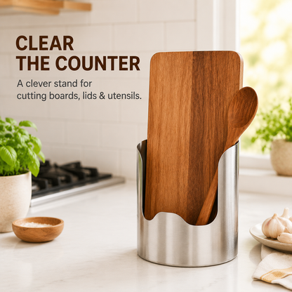 🥄 Stainless Steel Utensil Holder ✨ – Rust-Resistant Countertop Organizer for Spoons, Spatulas & Cooking Tools ✨🔪