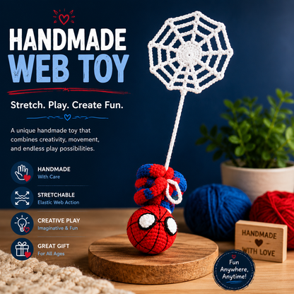 Handcrafted Crochet Web Toy – Unique Stretch & Bounce Interactive Gift