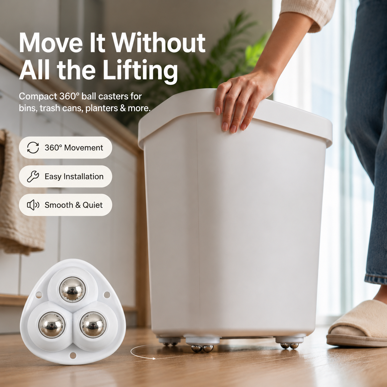 🔥 Limited-Time Deal ✨ 360° Mini Ball Casters – Move More, Lift Less