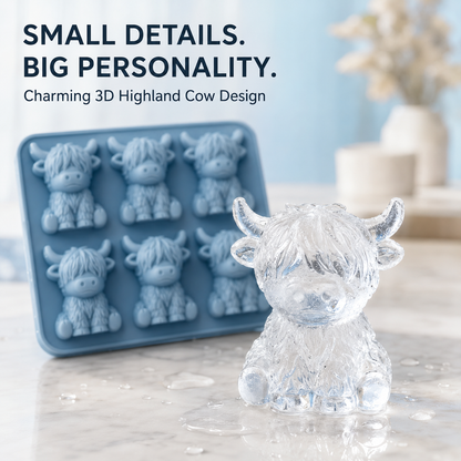 🐮 Mini Highland Cow Ice Cube Mold – Turn Every Drink Into a Cute Moment