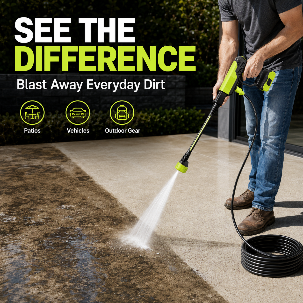 🔋 50% OFF Dual-Battery Cordless Pressure Washer with 6-in-1 Nozzle